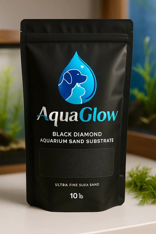 AquaGlow Black Diamond Aquarium Sand Substrate (10 lb)