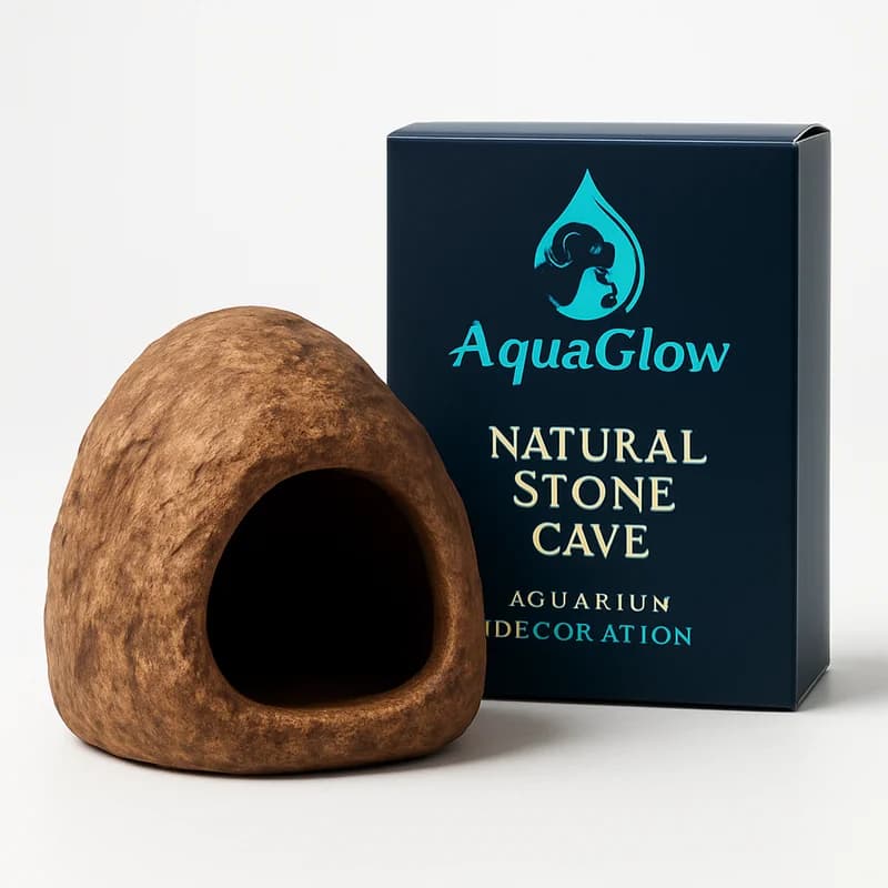 AquaGlow Natural Stone Cave Aquarium Decoration