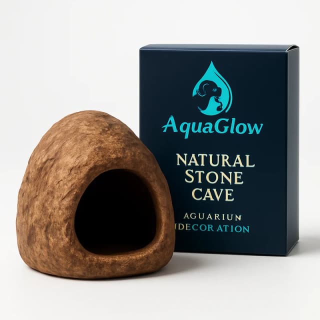 AquaGlow Natural Stone Cave Aquarium Decoration