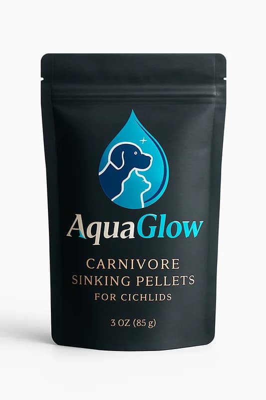 AquaGlow Carnivore Sinking Pellets for Cichlids (3 oz)