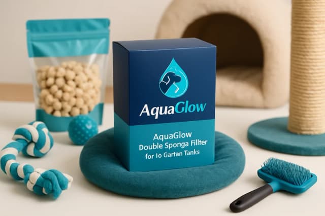 AquaGlow Double Sponge Filter for 10-Gallon Tanks