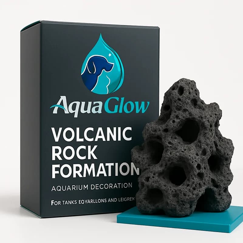 AquaGlow Volcanic Rock Formation Aquarium Decoration