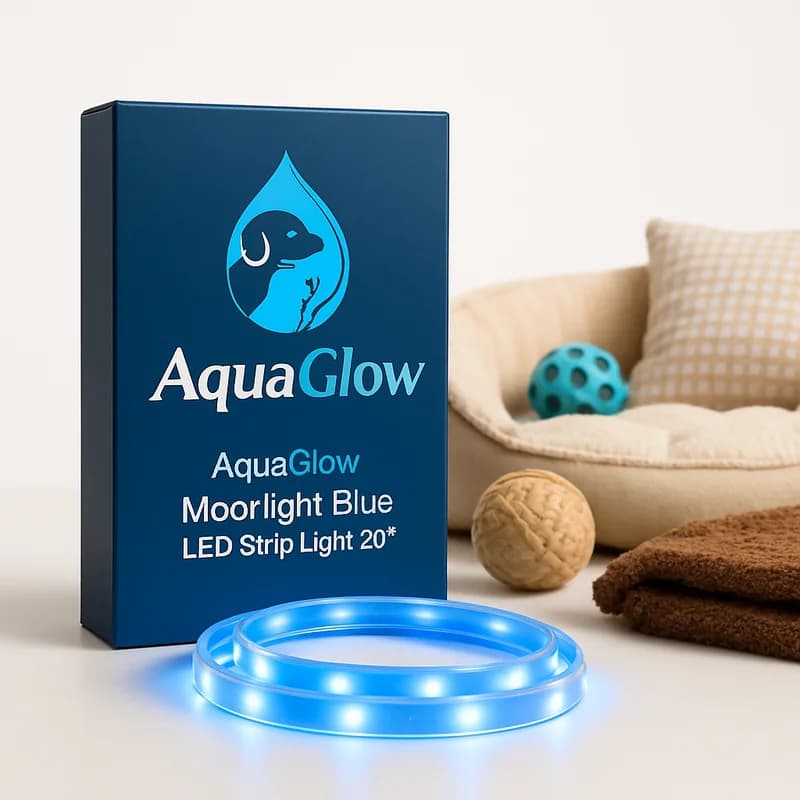 AquaGlow Moonlight Blue LED Strip Light 20"