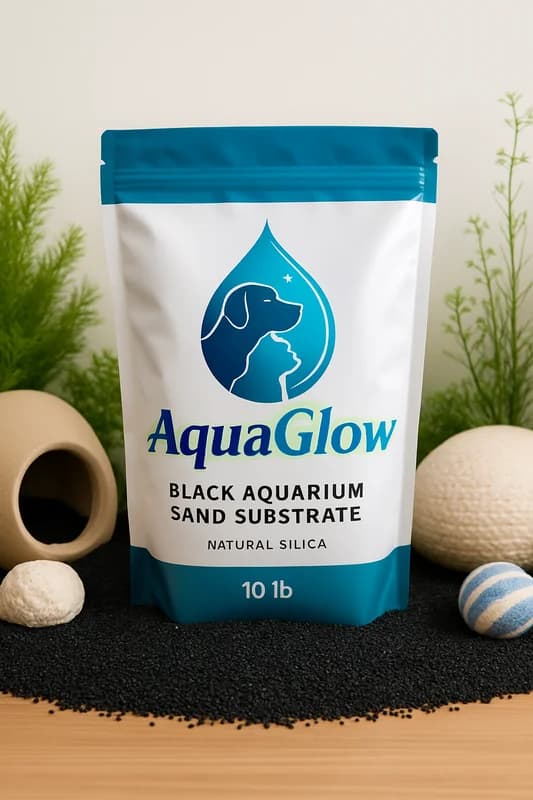 AquaGlow Black Aquarium Sand Substrate (10 lb)