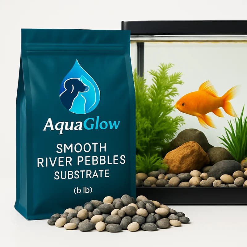 AquaGlow Smooth River Pebbles Substrate (5 lb)