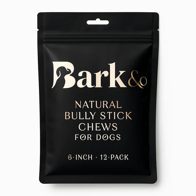Bark and Co Natural Bully Stick Chews for Dogs (6-inch 12-pack)