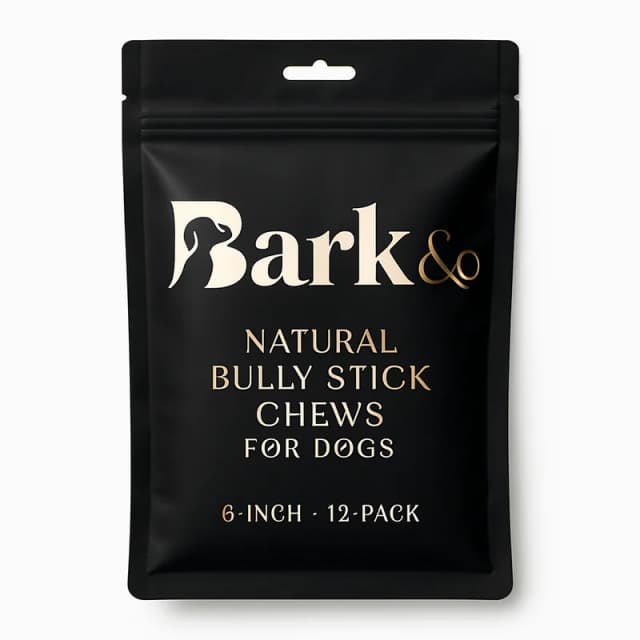Bark and Co Natural Bully Stick Chews for Dogs (6-inch 12-pack)