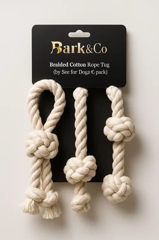 Bark and Co Braided Cotton Rope Tug Toy Set for Dogs (3-pack)