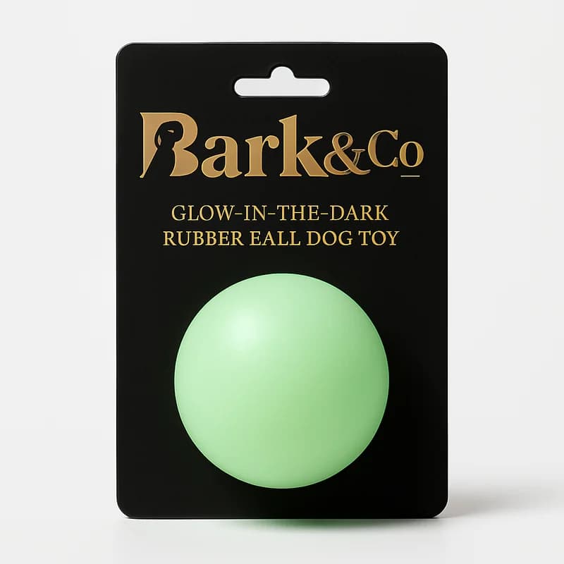 Bark & Co Glow-in-the-Dark Rubber Ball Dog Toy