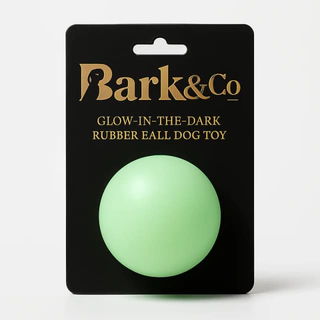 Bark & Co Glow-in-the-Dark Rubber Ball Dog Toy