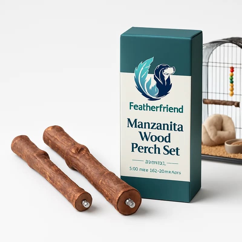 FeatherFriend Manzanita Wood Perch Set for Birds (2-pack)