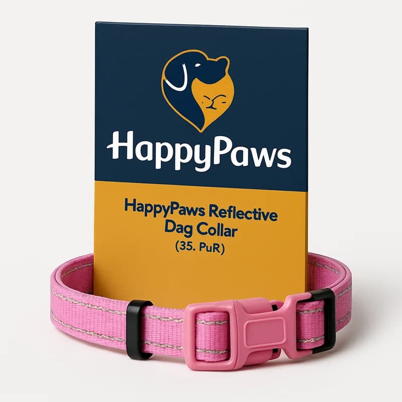HappyPaws Reflective Dog Collar (XS, Pink)