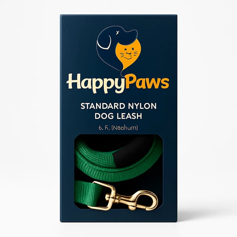 HappyPaws Standard Nylon Dog Leash 6 ft (Medium, Green)