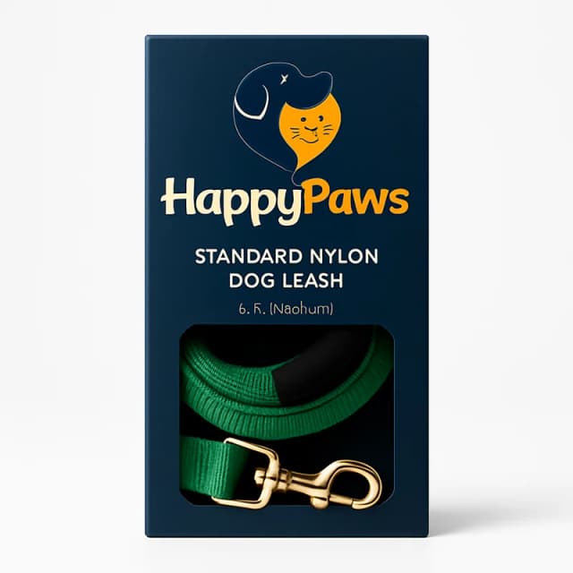 HappyPaws Standard Nylon Dog Leash 6 ft (Medium, Green)