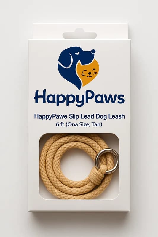 HappyPaws Slip Lead Dog Leash 6 ft (One Size, Tan)