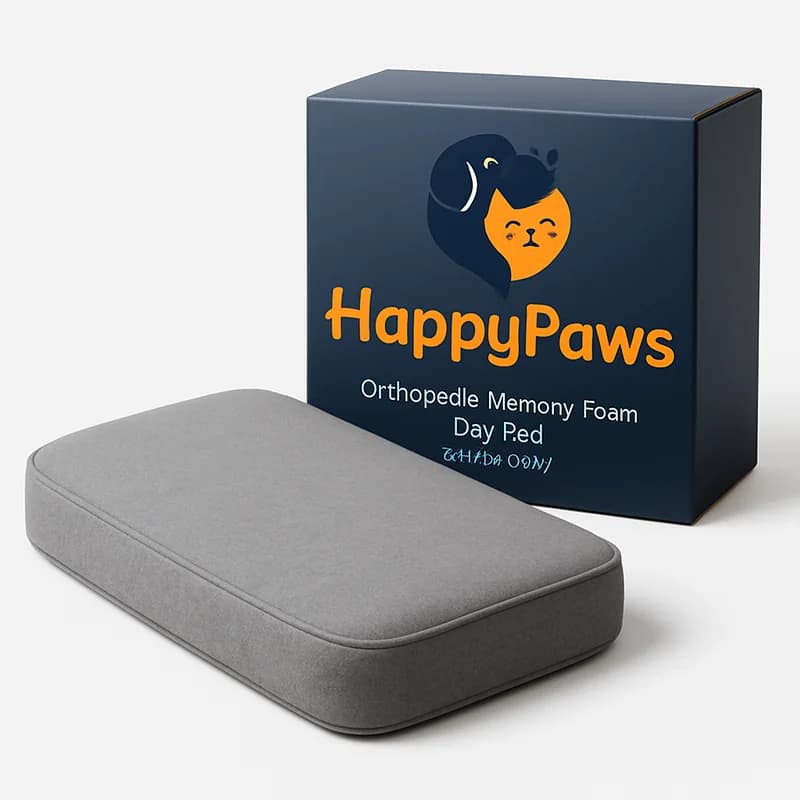 HappyPaws Orthopedic Memory Foam Dog Bed (Large, Gray)