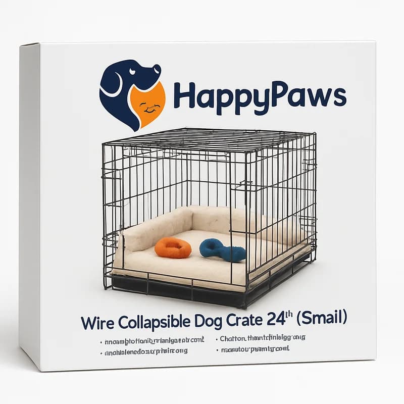 HappyPaws Wire Collapsible Dog Crate 24" (Small)