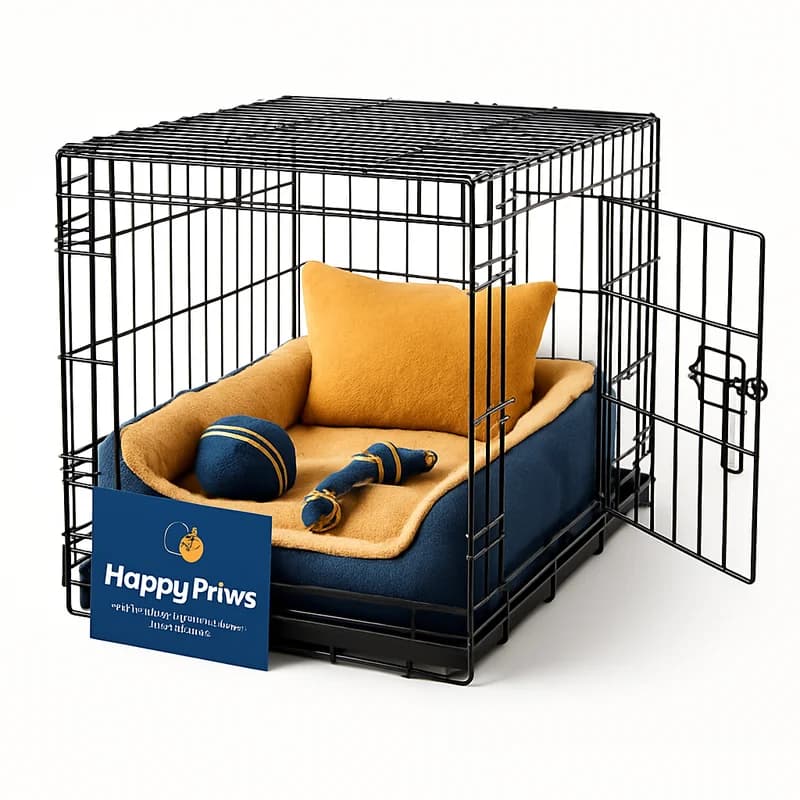 HappyPaws Wire Collapsible Dog Crate 36" (Medium)