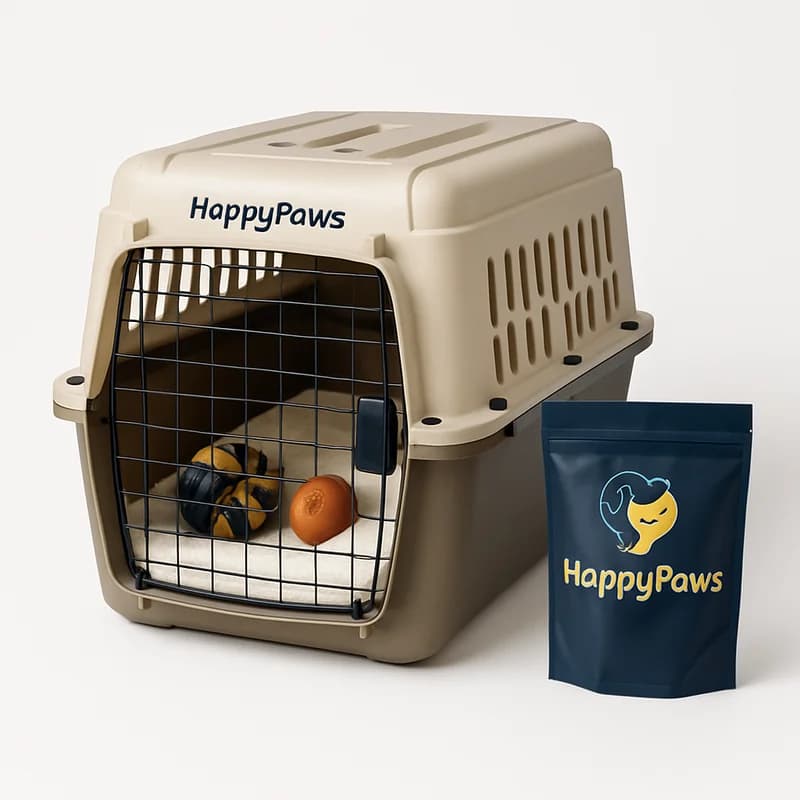 HappyPaws Plastic Airline-Approved Dog Kennel (Medium)