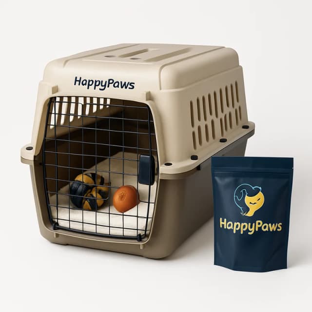 HappyPaws Plastic Airline-Approved Dog Kennel (Medium)