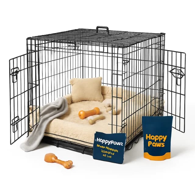 HappyPaws Double-Door Wire Dog Crate 48" (XL)