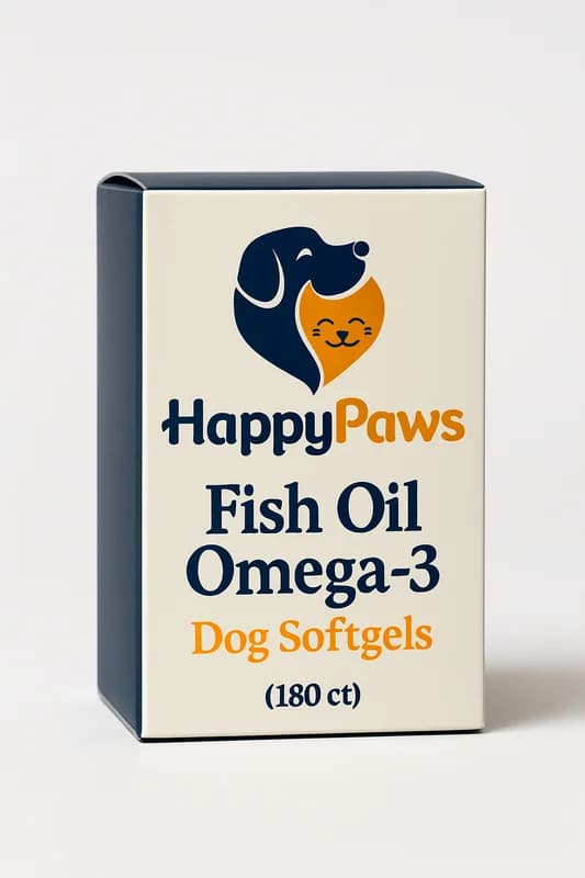HappyPaws Fish Oil Omega-3 Dog Softgels (180 ct)