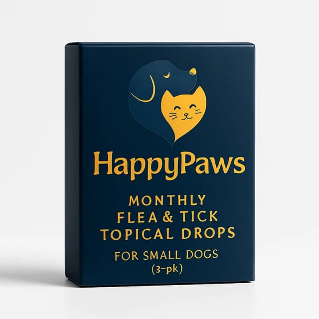 HappyPaws Monthly Flea & Tick Topical Drops for Small Dogs (3-pk)