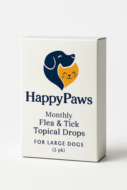HappyPaws Monthly Flea & Tick Topical Drops for Large Dogs (3-pk)