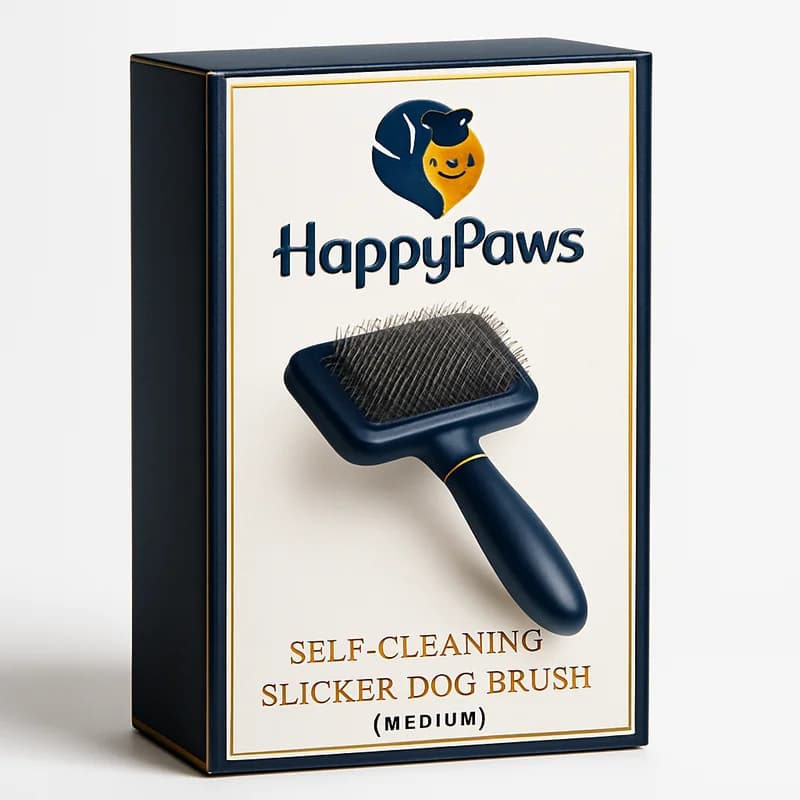 HappyPaws Self-Cleaning Slicker Dog Brush (Medium)