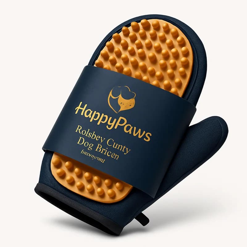 HappyPaws Rubber Curry Dog Brush (One Size)