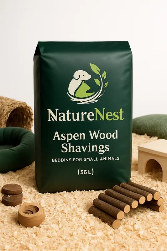 NatureNest Aspen Wood Shavings Bedding for Small Animals (56 L)