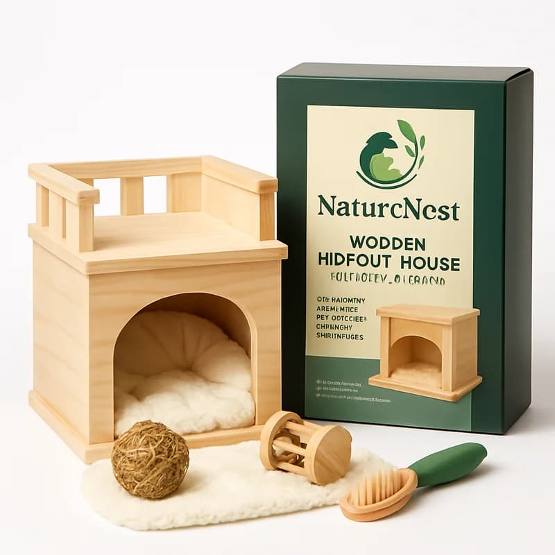 NatureNest Wooden Hideout House for Small Animals