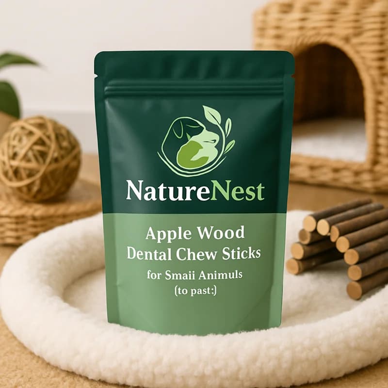 NatureNest Apple Wood Dental Chew Sticks for Small Animals (10-pack)