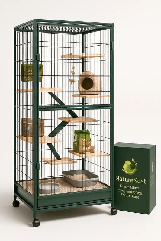 NatureNest Chinchilla Powder-Coat Tower Cage