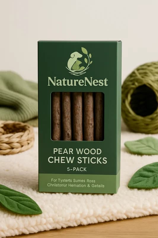 NatureNest Pear Wood Chew Sticks (5-Pack)