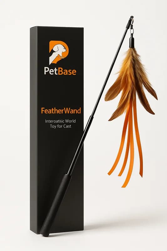 PetBase FeatherWand Interactive Wand Toy for Cats