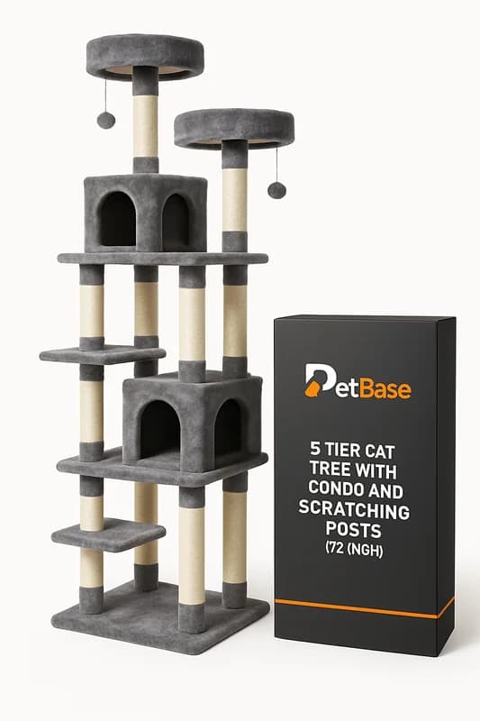 PetBase 5-Tier Cat Tree with Condo and Scratching Posts (72 inch)