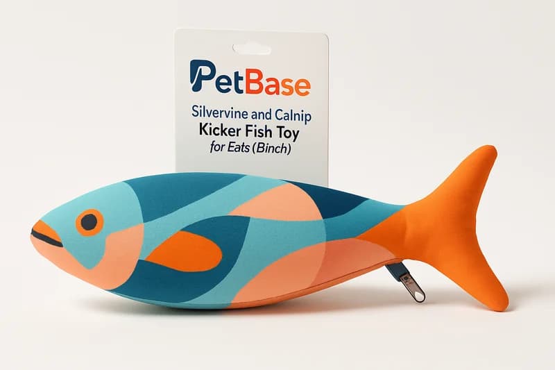 PetBase Silvervine and Catnip Kicker Fish Toy for Cats (15 inch)