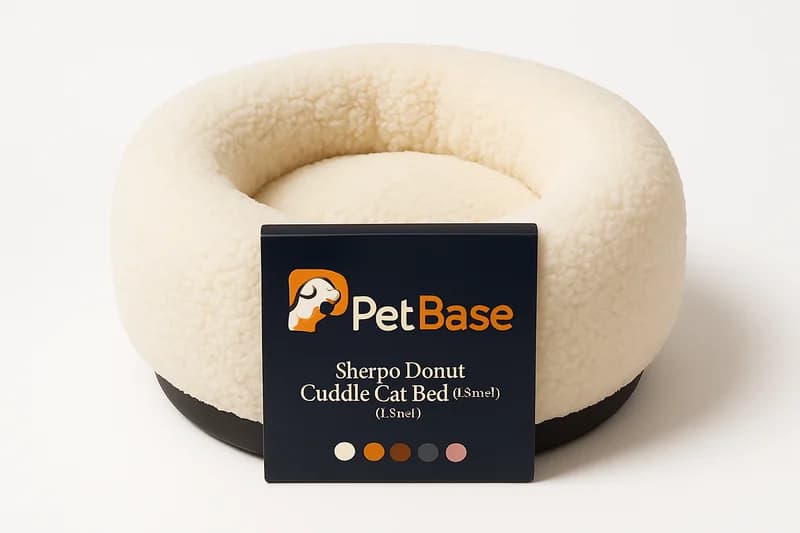 PetBase Sherpa Donut Cuddle Cat Bed (20 inch)