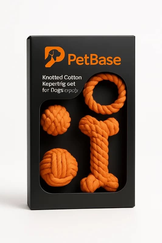 PetBase Knotted Cotton Rope Tug Set for Dogs (3-pack)