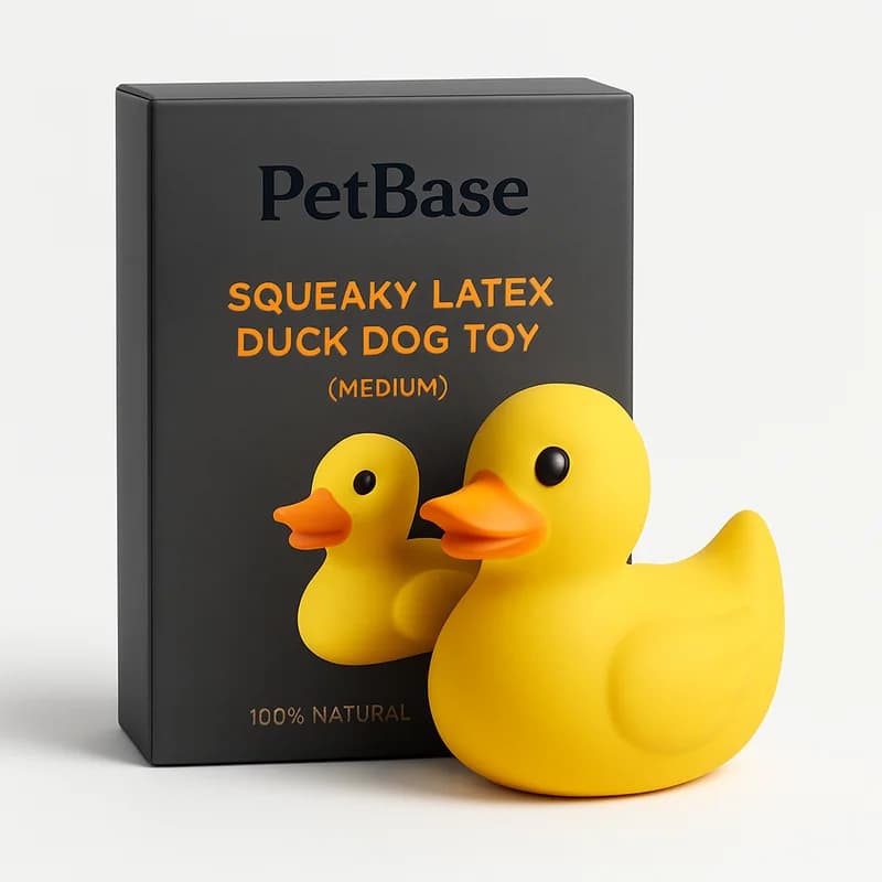 PetBase Squeaky Latex Duck Dog Toy (Medium)