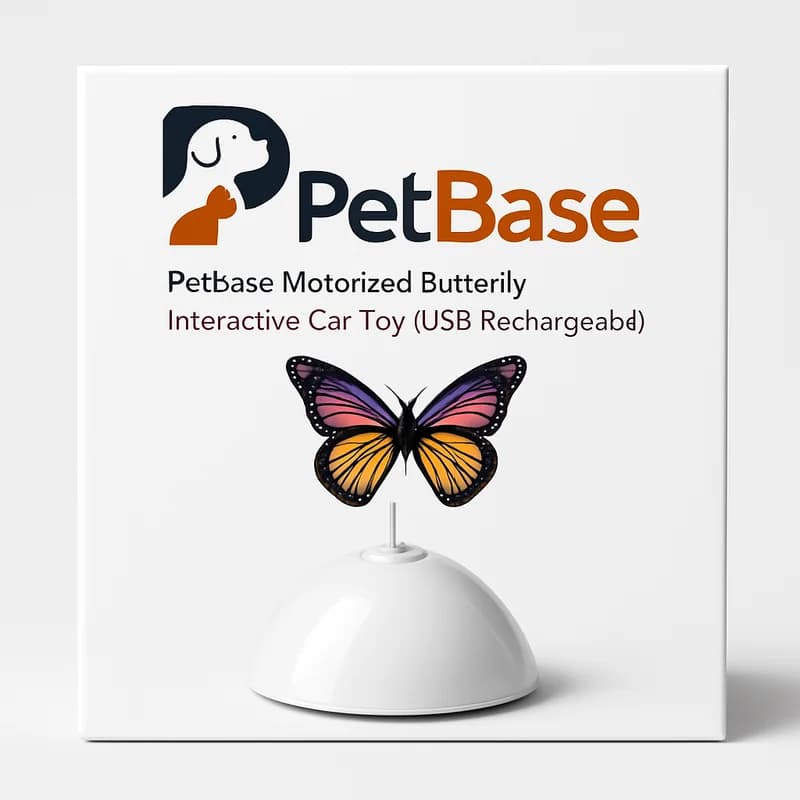 PetBase Motorized Butterfly Interactive Cat Toy (USB Rechargeable)