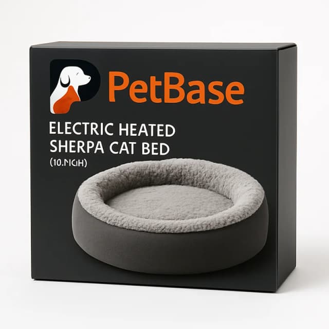 PetBase Electric Heated Sherpa Cat Bed (18 inch)