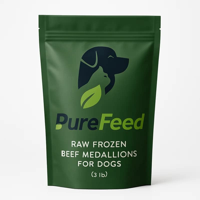 PureFeed Raw Frozen Beef Medallions for Dogs (3 lb)