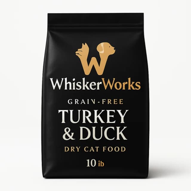 WhiskerWorks Grain-Free Turkey & Duck Dry Cat Food (10 lb)