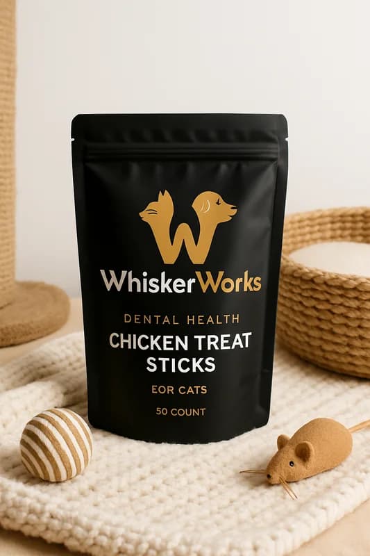 WhiskerWorks Dental Health Chicken Treat Sticks for Cats (50 count)