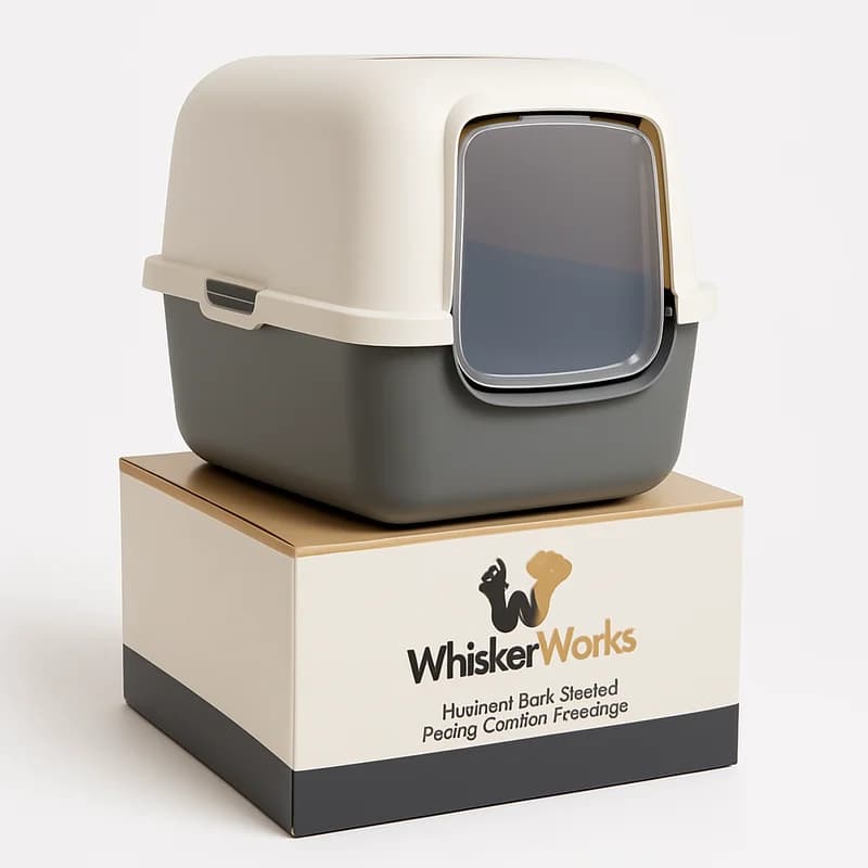 WhiskerWorks Enclosed Hooded Privacy Cat Litter Box (Large)
