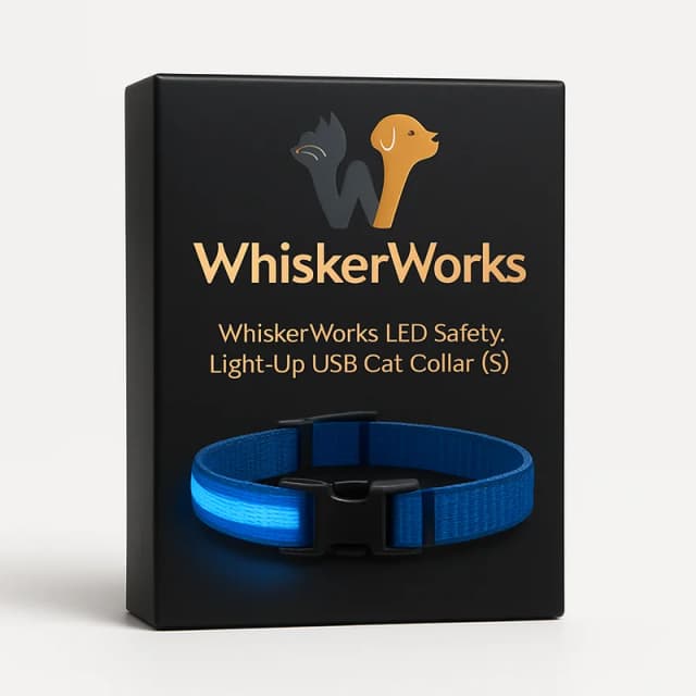 WhiskerWorks LED Safety Light-Up USB Cat Collar (S)