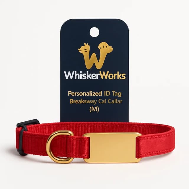WhiskerWorks Personalized ID Tag Breakaway Cat Collar (M)