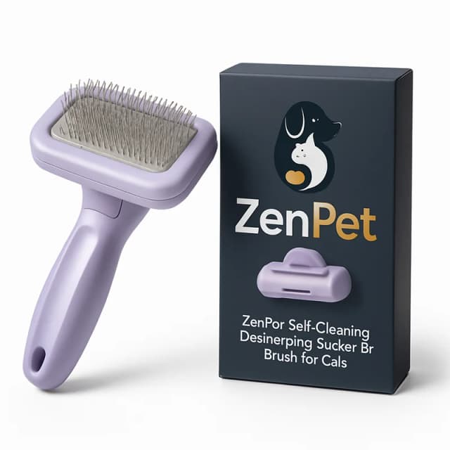 ZenPet Self-Cleaning Deshedding Slicker Brush for Cats